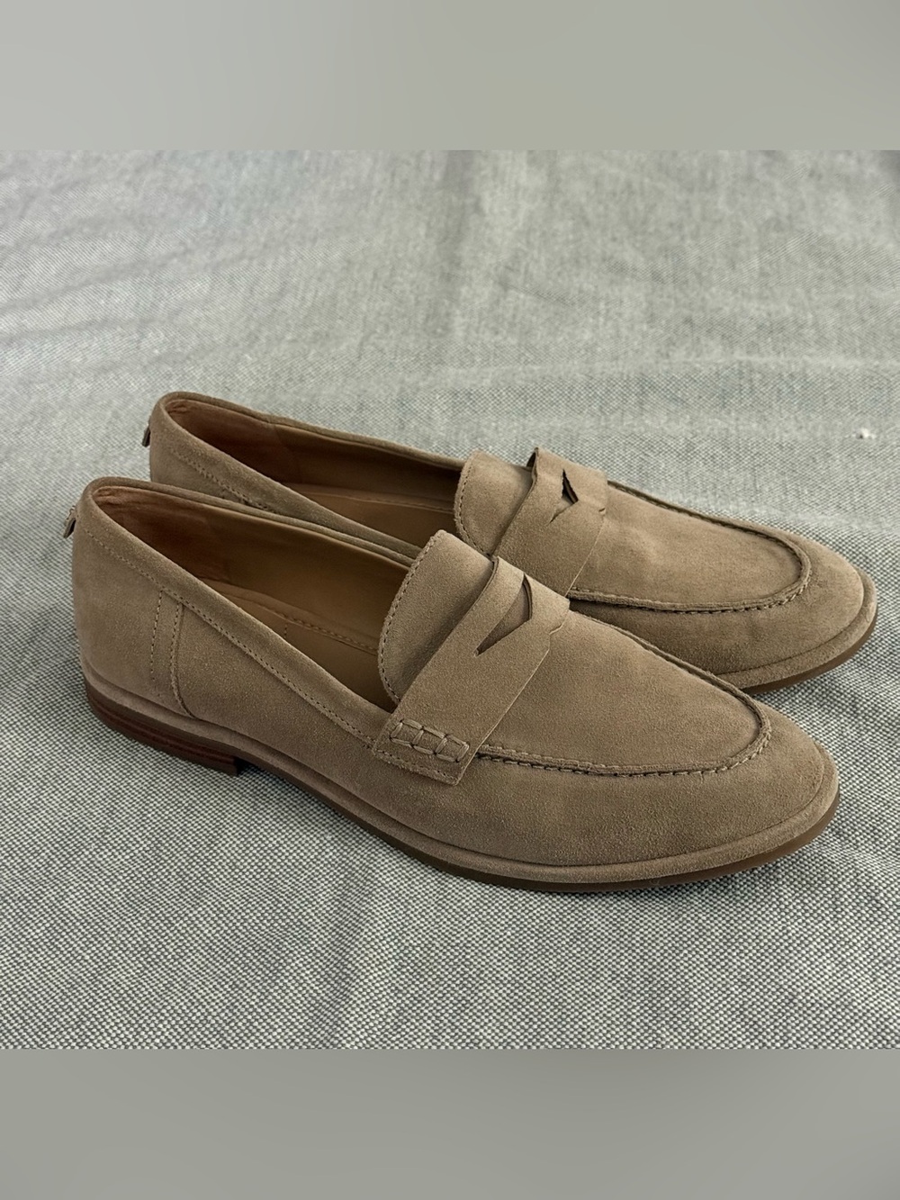 Sam Edelman Beige Suede Penny Loafers for Men